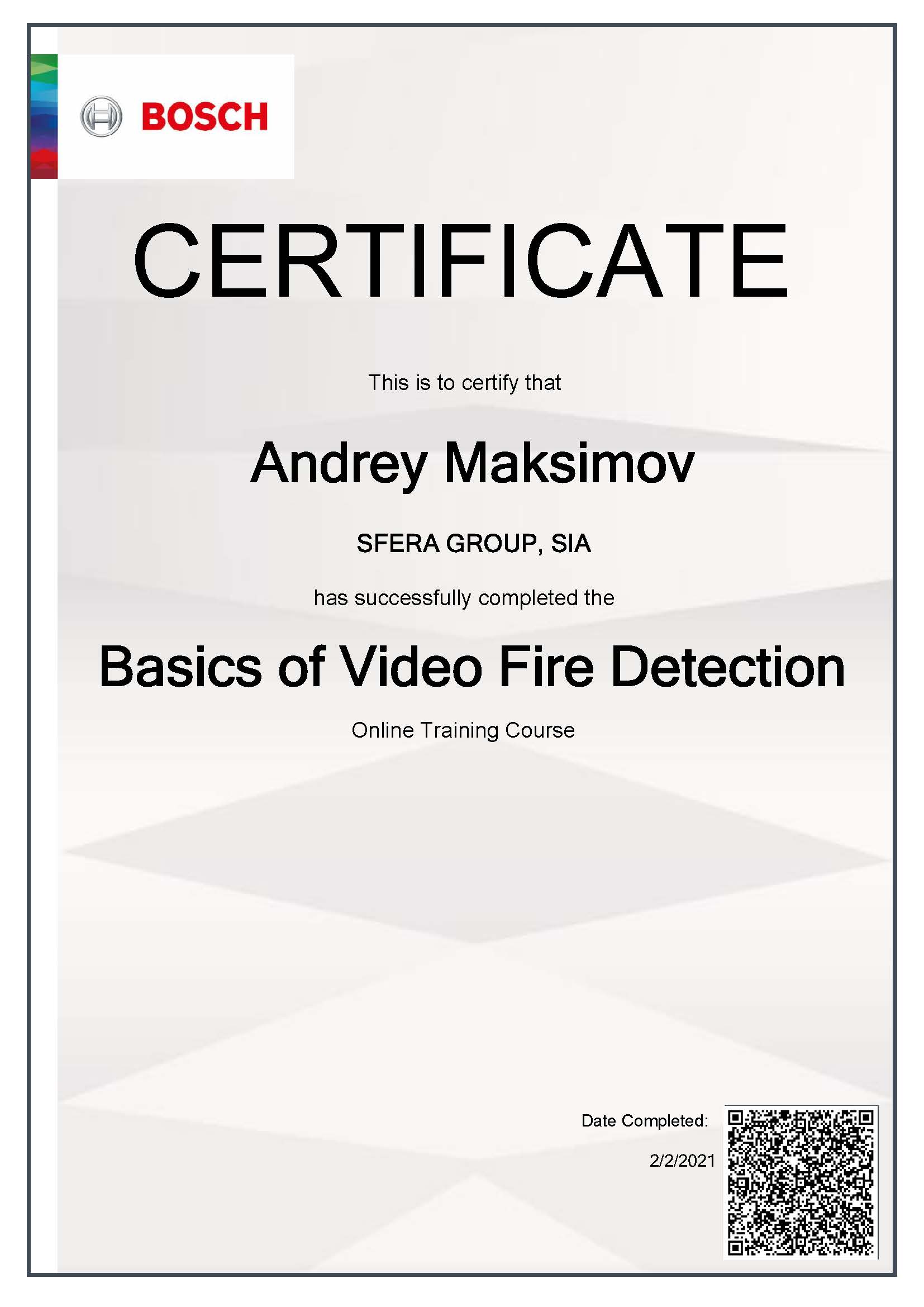 Bosch Basics of Video Fire Detection